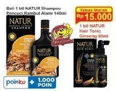 Promo Harga NATUR Hair Tonic Gingseng 90 ml - Indomaret