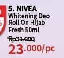 Promo Harga Nivea Deo Roll On Whitening Hijab Fresh 50 ml - Guardian