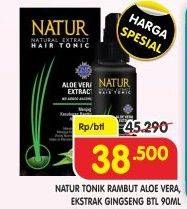 Promo Harga NATUR Hair Tonic Aloe Vera, Gingseng 90 ml - Superindo