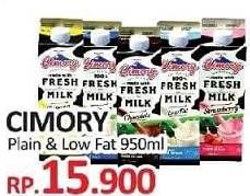 Promo Harga CIMORY Fresh Milk Plain, Low Fat 950 ml - Yogya