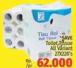Promo Harga SAVE L Tisu Toilet 27 roll - LotteMart