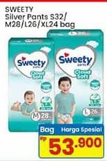 Promo Harga Sweety Silver Pants S32, M28, L26, XL24 24 pcs - Indomaret