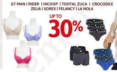 Promo Harga GT MAN/RIDER/HICOOP/CROCODILE/TOOTAL/ZUCA/ZELIA/SOREX/FELANCY/LA NOLA Underwear  - Carrefour