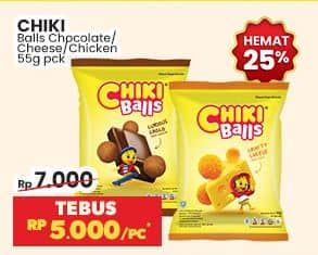 Promo Harga Chiki Balls Chicken Snack Coklat, Crafty Cheese, Cheeky Chicken 55 gr - Indomaret