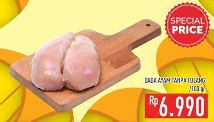 Promo Harga Ayam Dada Boneless per 100 gr - Hypermart