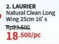 Promo Harga Laurier Natural Clean Wing 25cm 16 pcs - Guardian