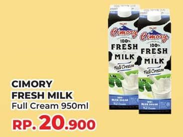 Promo Harga Cimory Fresh Milk Full Cream 950 ml - Yogya