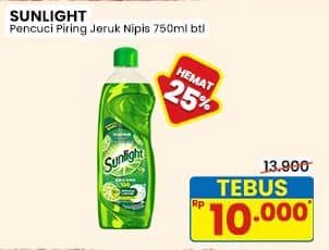 Promo Harga Sunlight Pencuci Piring Jeruk Nipis 100 750 ml - Indomaret