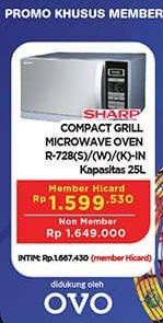 Promo Harga SHARP R-728(S)-IN | Stylish Designed Microwave Oven 25ltr K  - Hypermart