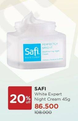 Promo Harga SAFI White Expert Cream Replenishing Night Cream 45 gr - Watsons