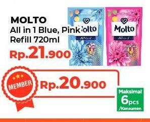 Promo Harga MOLTO All in 1 Blue Morning Fresh, Pink Sunshine Bloom 720 ml - Yogya