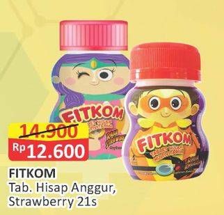 Promo Harga FITKOM Vitamin Anak Tablet Grape, Strawberry 21 pcs - Alfamart