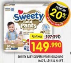 Promo Harga Sweety Gold Pants M60, L54, XL44 44 pcs - Superindo