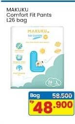 Promo Harga Makuku Comfort Fit Diapers Pants L26 26 pcs - Indomaret