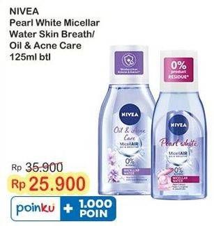 Promo Harga Nivea MicellAir Skin Breathe Micellar Water Oil Acne Care, Pearl White 125 ml - Indomaret