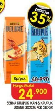 Senna Senna Krupuk Ikan/Udang  Diskon 39%, Harga Promo Rp24.900, Harga Normal Rp40.990, Harga Mulai, 3 x 2 cm