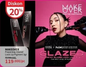 Make Over Powerstay Glazed Lock Lip Pigment 3 gr Diskon 20%, Harga Promo Rp119.000, Harga Normal Rp149.000