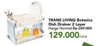 Promo Harga TRANS LIVING Dish Drainer Botanica 2 Layer  - Carrefour
