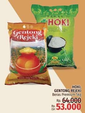 Promo Harga HOKI, GENTONG REJEKI Beras Premium 5 kg  - LotteMart