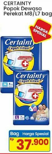 Promo Harga Certainty Adult Diapers M8, L7 7 pcs - Indomaret