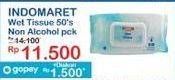 Promo Harga Indomaret Wet Tissue Non Alkohol 50 sheet - Indomaret