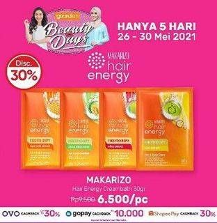 Promo Harga MAKARIZO Hair Energy Fibertherapy Hair & Scalp Creambath 30 gr - Guardian