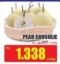 Promo Harga Pear Cousulie per 100 gr - Hari Hari