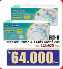 Promo Harga Fit-u-mask Masker Kids 4D Prime+ 20 pcs - Hari Hari