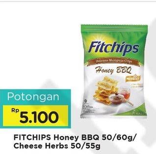 Promo Harga FITCHIPS Delicious Multigrain Chips Honey BBQ, Cheese Herbs 60 gr - Alfamart