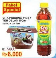 Promo Harga Teh Gelas + Vita Pudding  - Indomaret