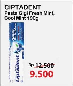 Promo Harga Ciptadent Pasta Gigi Maxi 12 Plus Cool Mint, Fresh Mint 190 gr - Alfamart