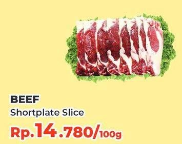 Promo Harga Beef Short Plate Slice per 100 gr - Yogya