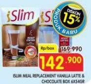 Promo Harga Islim Meal Replacement Chocolate, Vanilla Latte per 6 sachet 54 gr - Superindo
