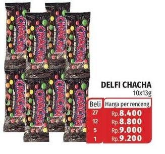 Promo Harga DELFI CHA CHA Chocolate per 10 sachet 13 gr - Lotte Grosir