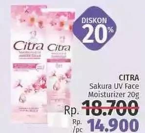 Promo Harga CITRA Facial Moisturizer Sakura 20 gr - LotteMart