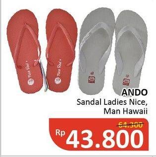 Promo Harga ANDO Sandal Jepit Nice/Sandal Jepit Hawaii  - Alfamidi