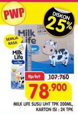 Promo Harga Milk Life Fresh Milk All Variants 200 ml - Superindo