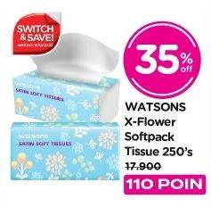 Promo Harga WATSONS X-Flower Facial Tissue 250 sheet - Watsons