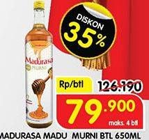 Promo Harga Madurasa Madu Murni 650 ml - Superindo