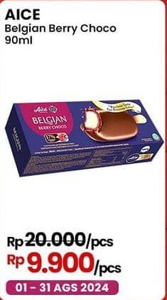 Promo Harga Aice Ice Cream Belgian Berry Choco 90 gr - Indomaret