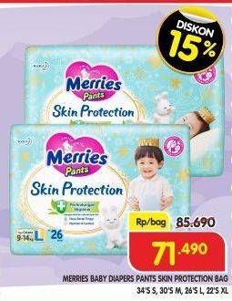 Promo Harga Merries Pants Skin Protection M30, S34, XL22, L26 22 pcs - Superindo