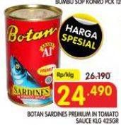 Promo Harga Botan Sardines Premium In Tomato Sauce 425 gr - Superindo