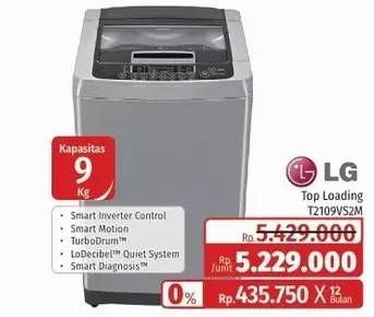 Promo Harga LG T2109VS2M | Washing Machine Top Loading 9kg  - Lotte Grosir