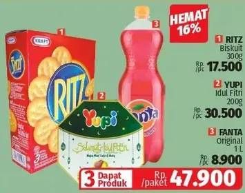RITZ Crackers/YUPI Festive/FANTA Minuman Soda