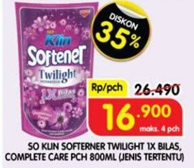 Promo Harga So Klin Softener Twilight Sensation 800 ml - Superindo
