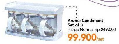 Promo Harga Glass Condiment Aroma Set 3 pcs - Carrefour