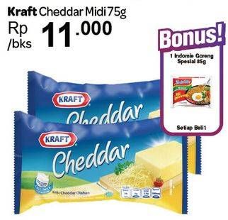 Promo Harga KRAFT Cheese Cheddar Midi 75 gr - Carrefour