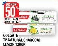 Promo Harga COLGATE Toothpaste Fresh Lemon, Natural Charcoal  - Hypermart