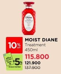 Moist Diane Treatment (Conditioner) 450 ml Diskon 11%, Harga Promo Rp121.900, Harga Normal Rp137.900, Khusus Member Rp. 115.800, Khusus Member