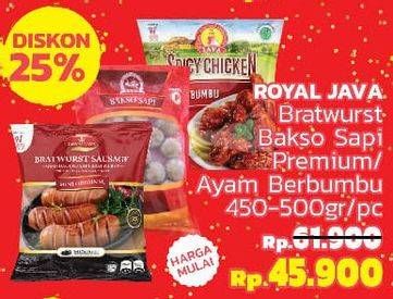 Promo Harga ROYAL JAVA Bratwurst/Bakso Sapi Premium/Spicy Chicken   - LotteMart